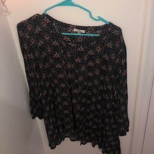 Patterned long sleeve tunic